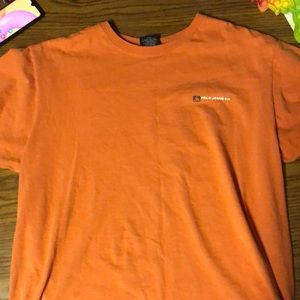 This is a Vintage 90s-2000s Ralph Lauren mens (XL) burnt Orange t-shirt.